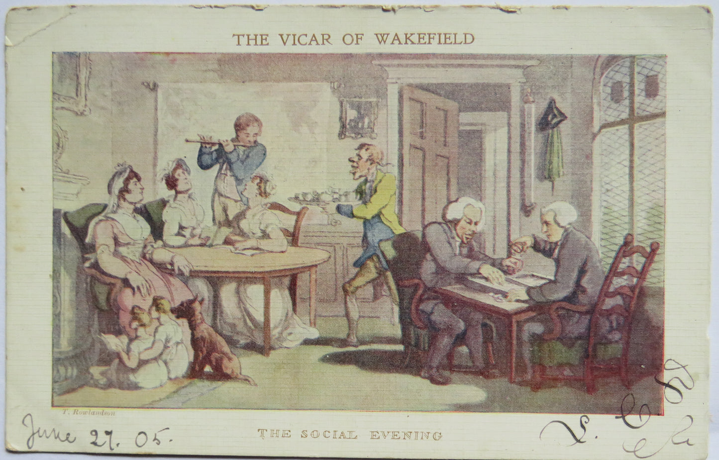 Antique Postcard "The Vicar of Wakefield" The Social Evening 1905