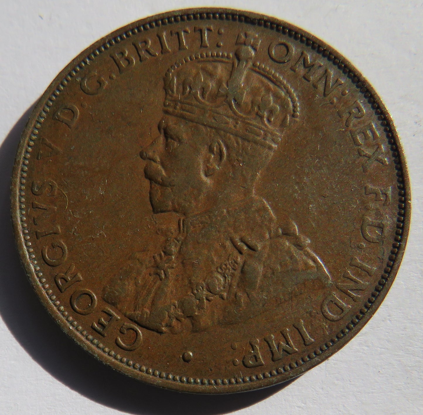 1936 King George V Australia One Penny Coin