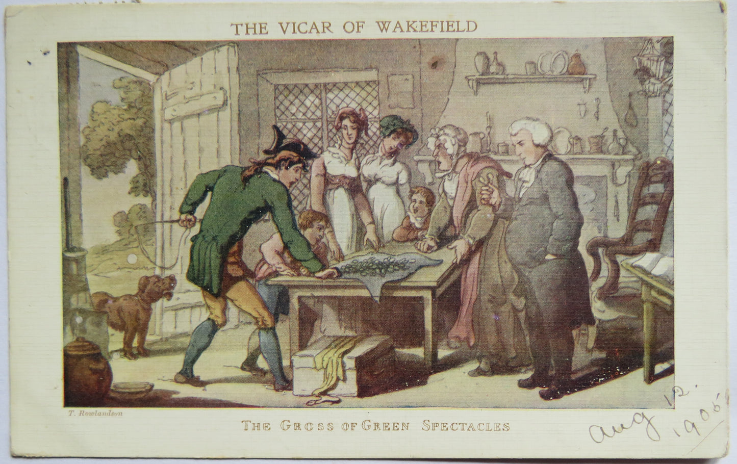 Antique Postcard "The Vicar of Wakefield" The Gross of Green Spectacles 1905