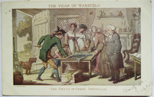 Antique Postcard "The Vicar of Wakefield" The Gross of Green Spectacles 1905
