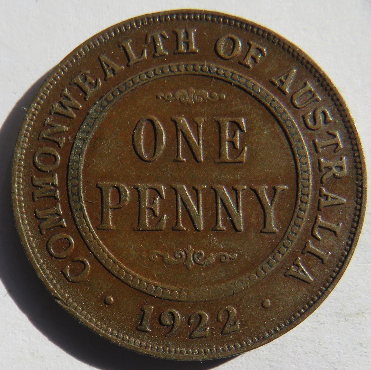 1922 King George V Australia One Penny Coin