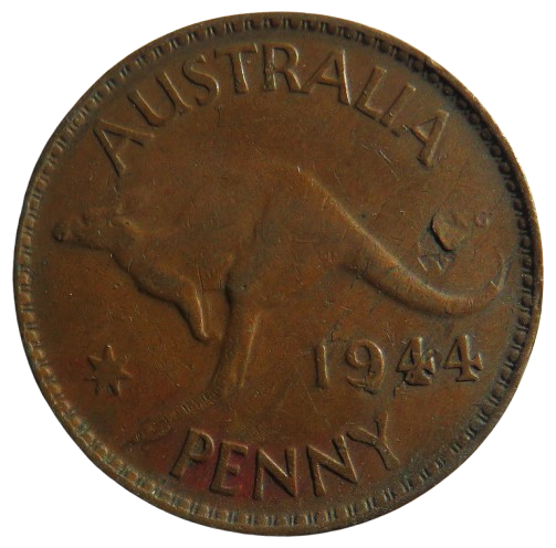 1944 King George VI Australia One Penny Coin