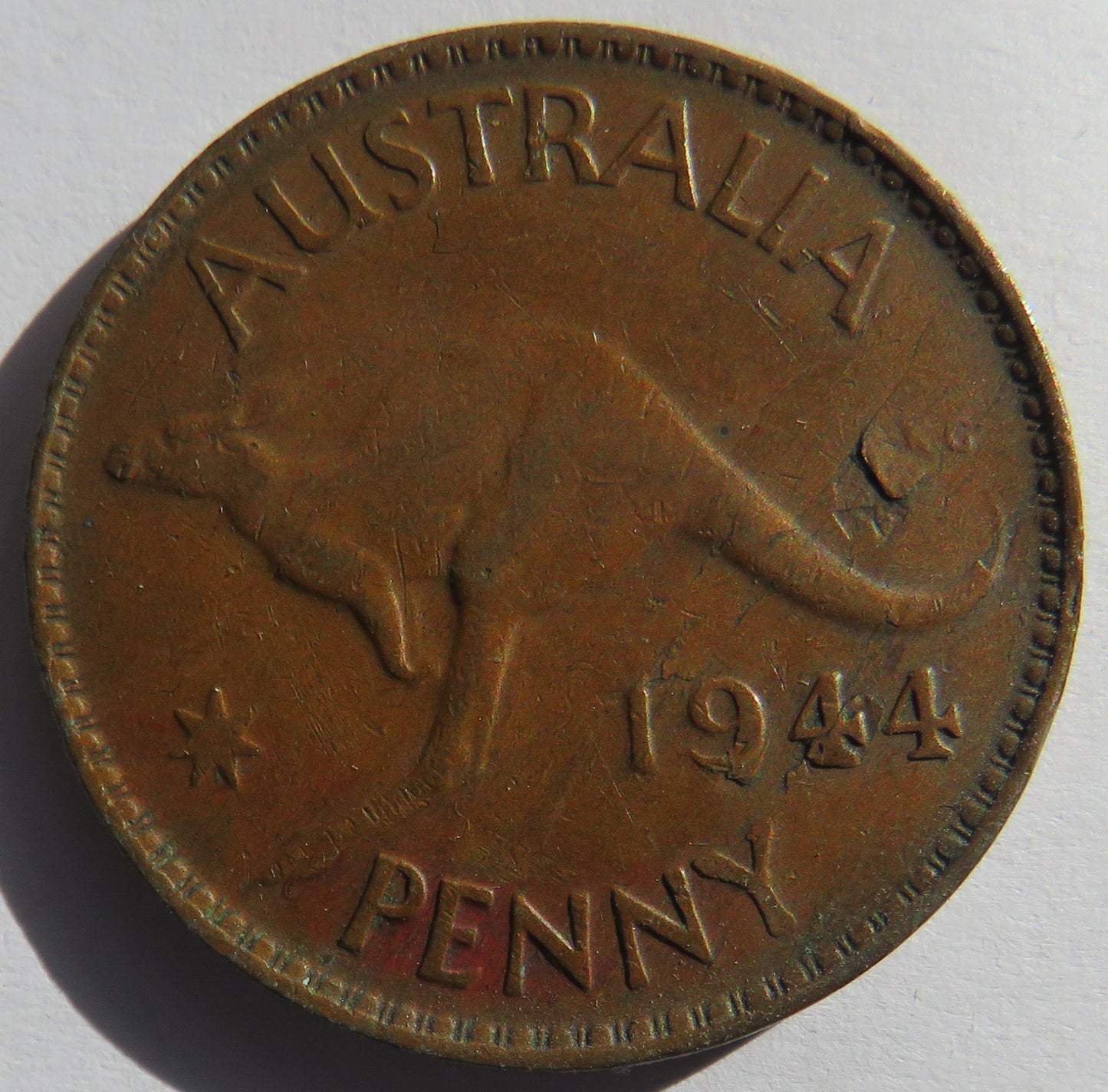 1944 King George VI Australia One Penny Coin