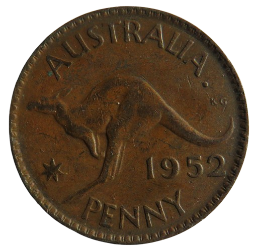 1952 King George VI Australia One Penny Coin