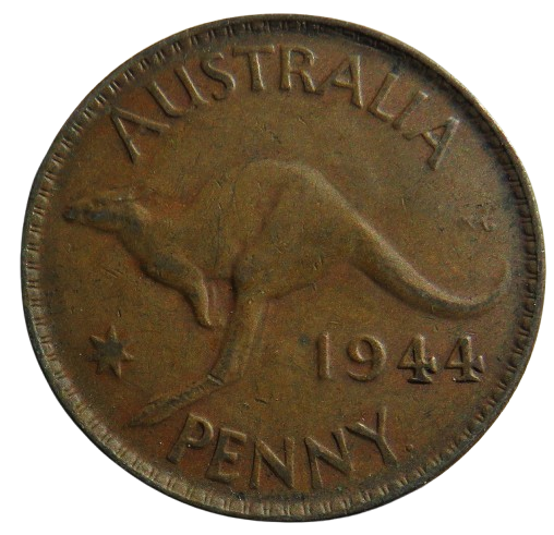 1944 King George VI Australia One Penny Coin