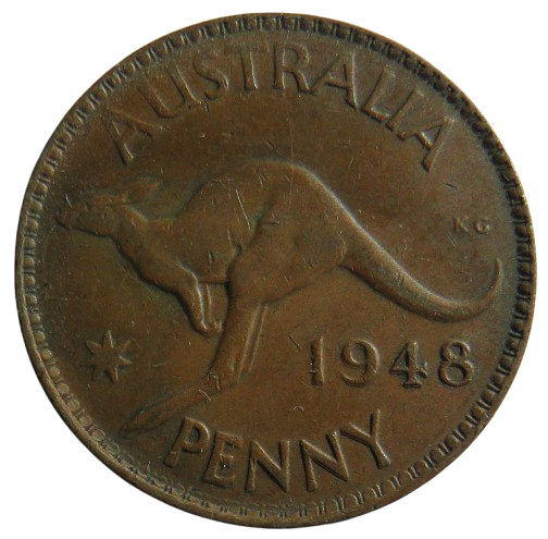 1948 King George VI Australia One Penny Coin