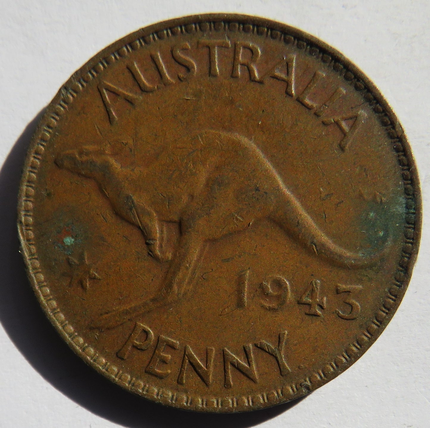 1943 King George VI Australia One Penny Coin