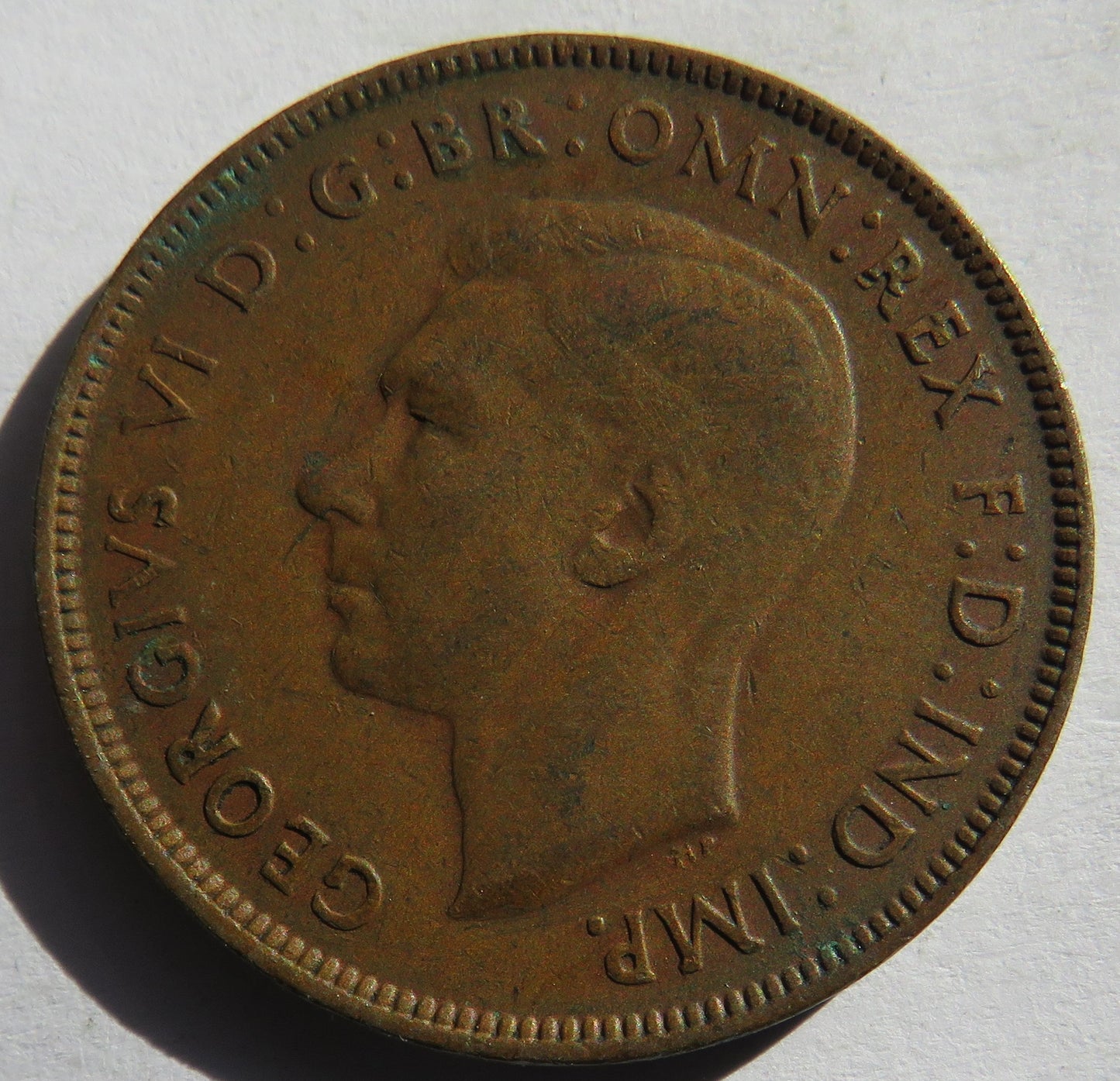 1943 King George VI Australia One Penny Coin