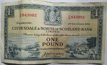 Load image into Gallery viewer, 1956 National Bank of Scotland Bank Ltd £1 Note
