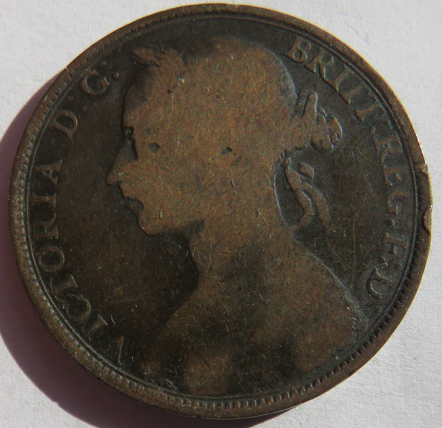 1891 Queen Victoria One Penny Coin - Great Britain