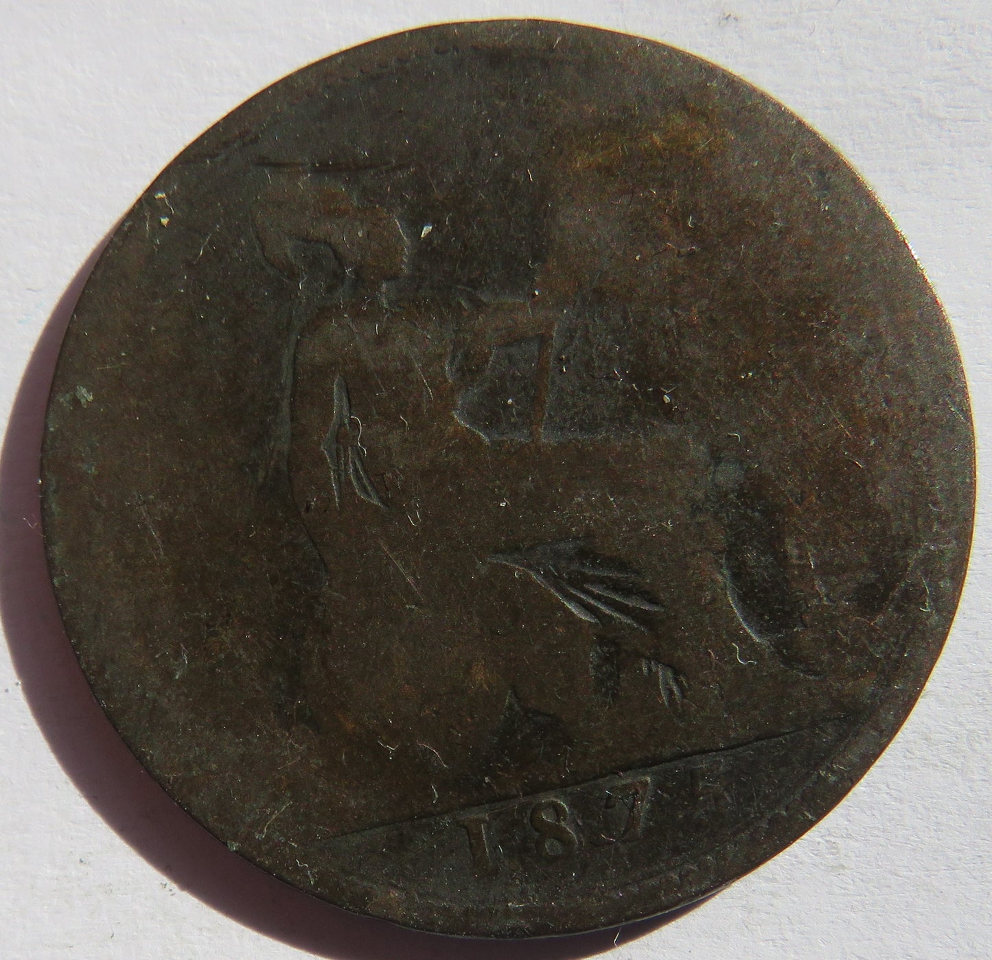 1875 Queen Victoria One Penny Coin - Great Britain