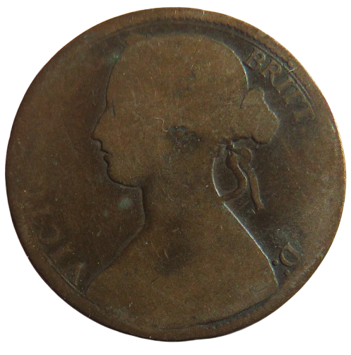 1864 Queen Victoria One Penny Coin - Great Britain
