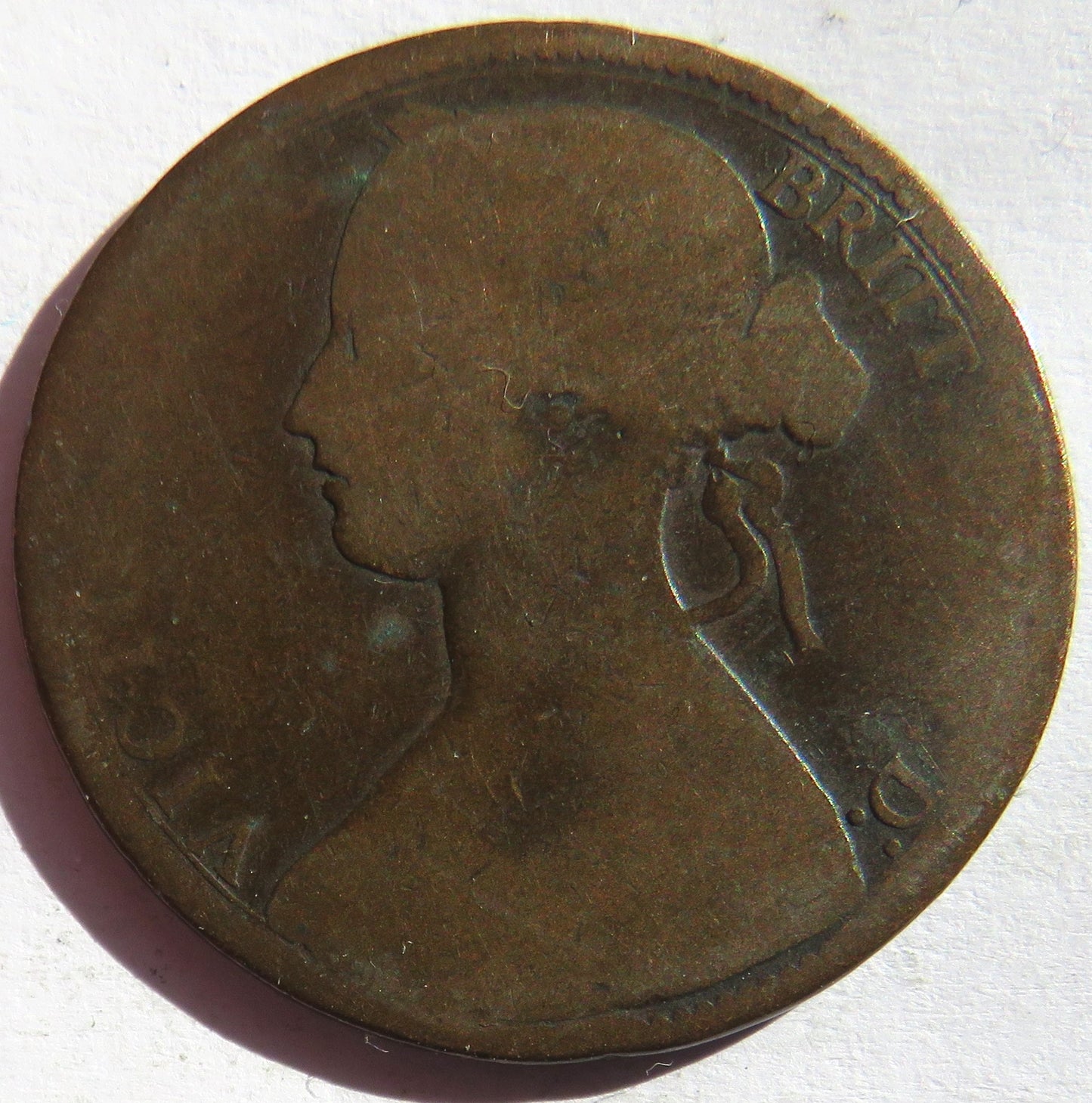 1864 Queen Victoria One Penny Coin - Great Britain