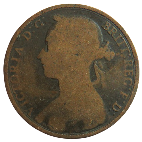 1892 Queen Victoria One Penny Coin - Great Britain