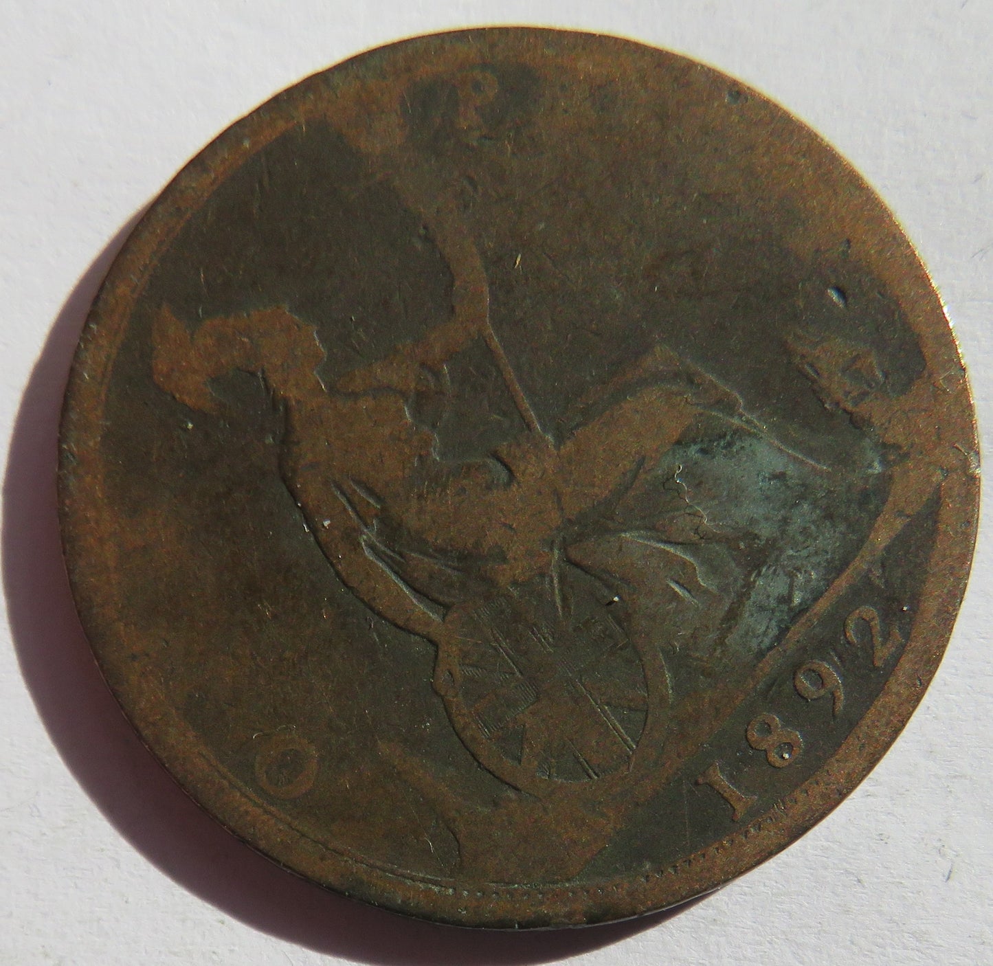 1892 Queen Victoria One Penny Coin - Great Britain