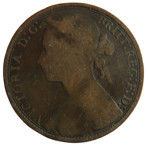 1879 Queen Victoria One Penny Coin - Great Britain