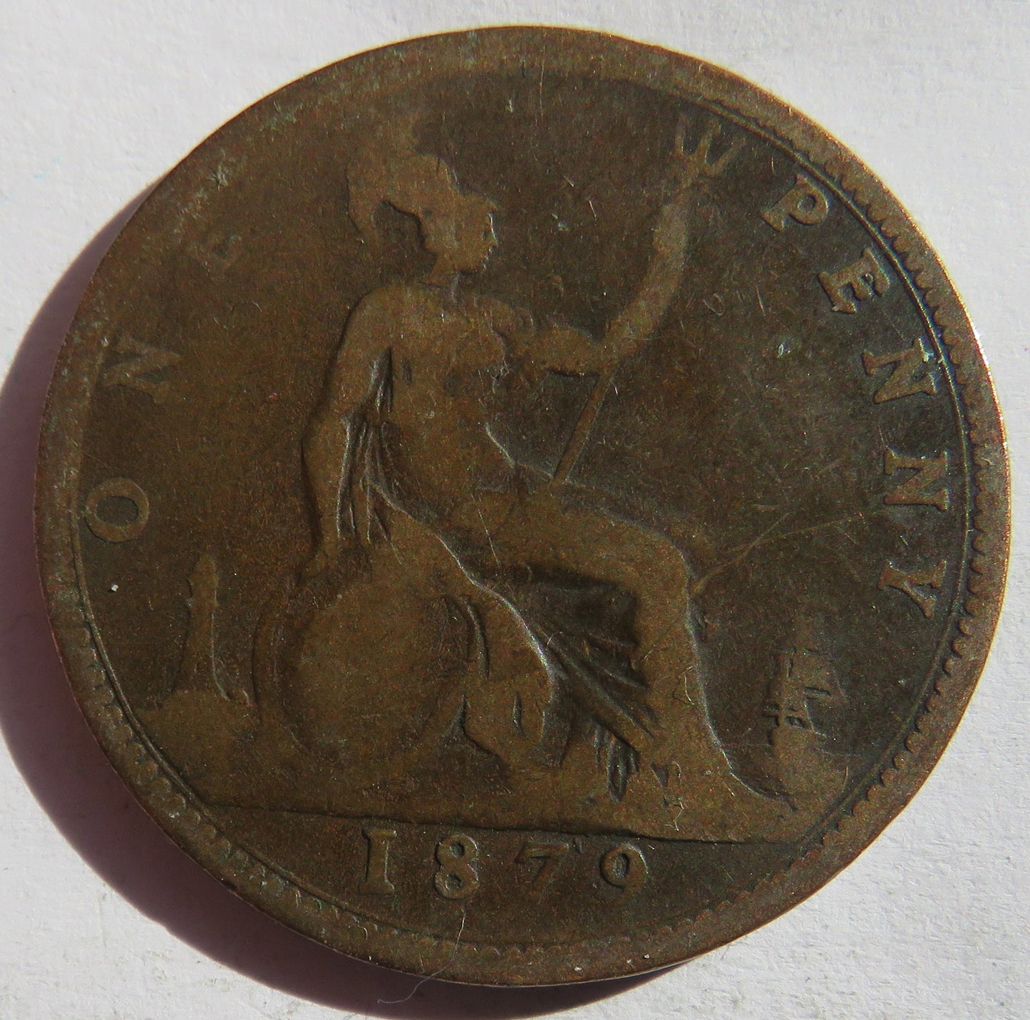1879 Queen Victoria One Penny Coin - Great Britain