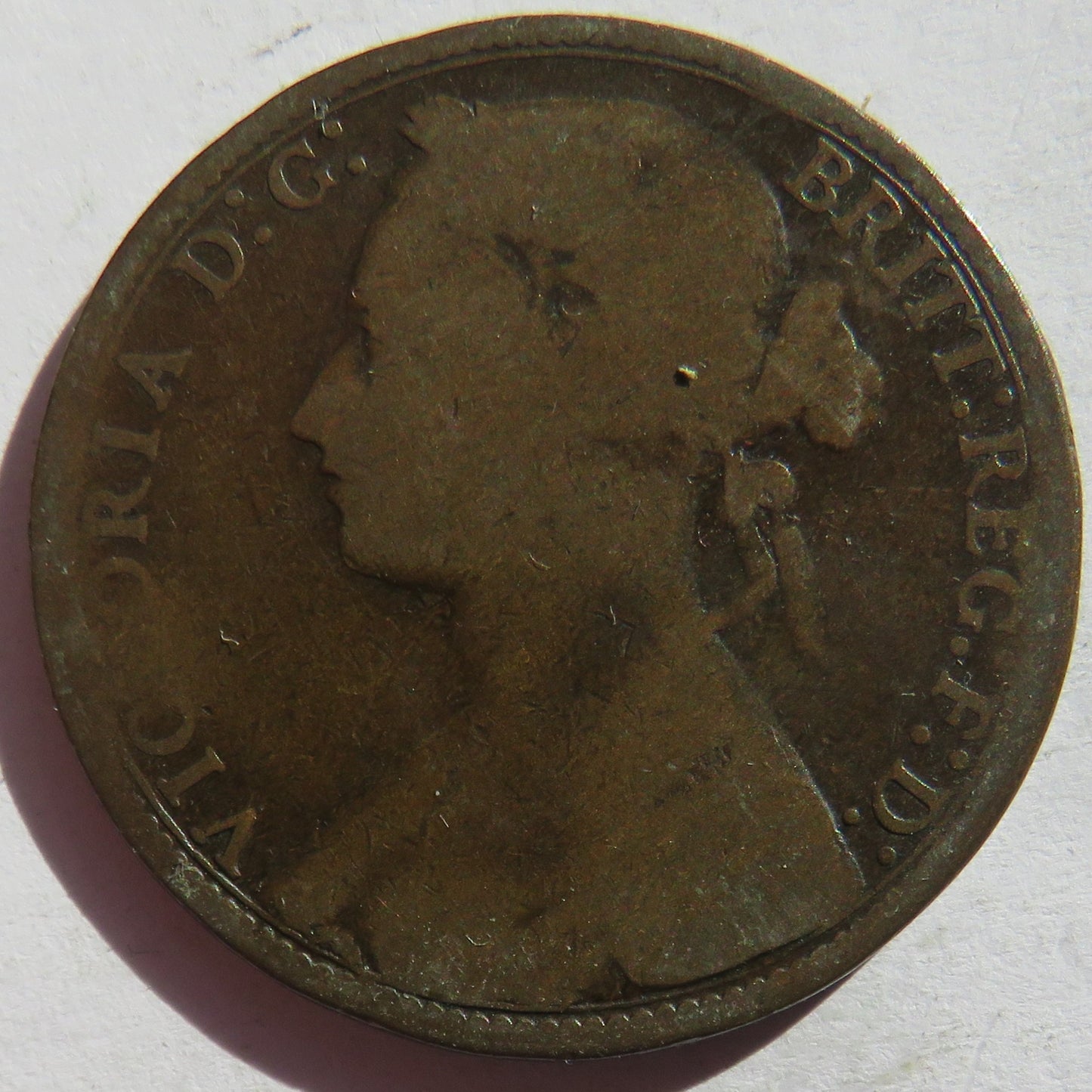 1875 Queen Victoria One Penny Coin - Great Britain