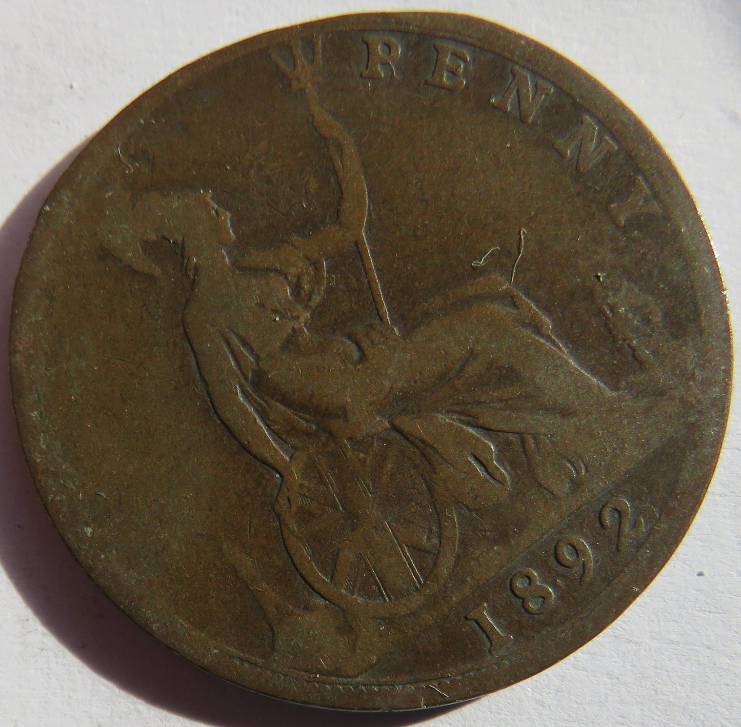 1892 Queen Victoria One Penny Coin - Great Britain