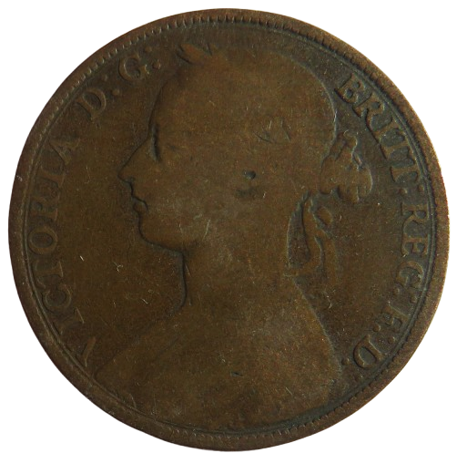1889 Queen Victoria One Penny Coin - Great Britain