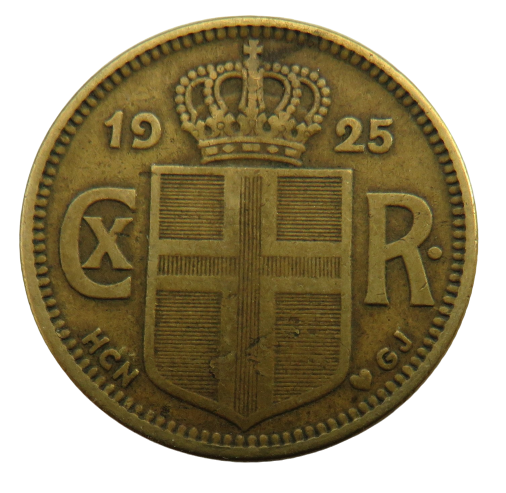 1925 Iceland 2 Kronur Coin