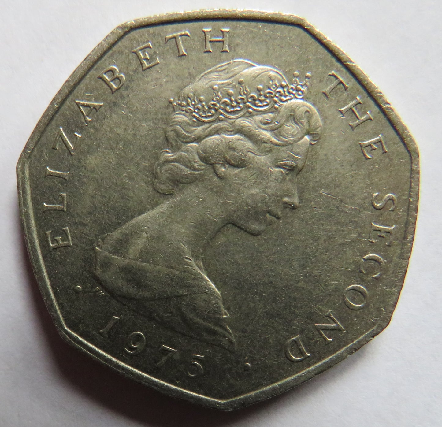 1975 Isle Of Man 50p Fifty Pence Coin Viking Longboat