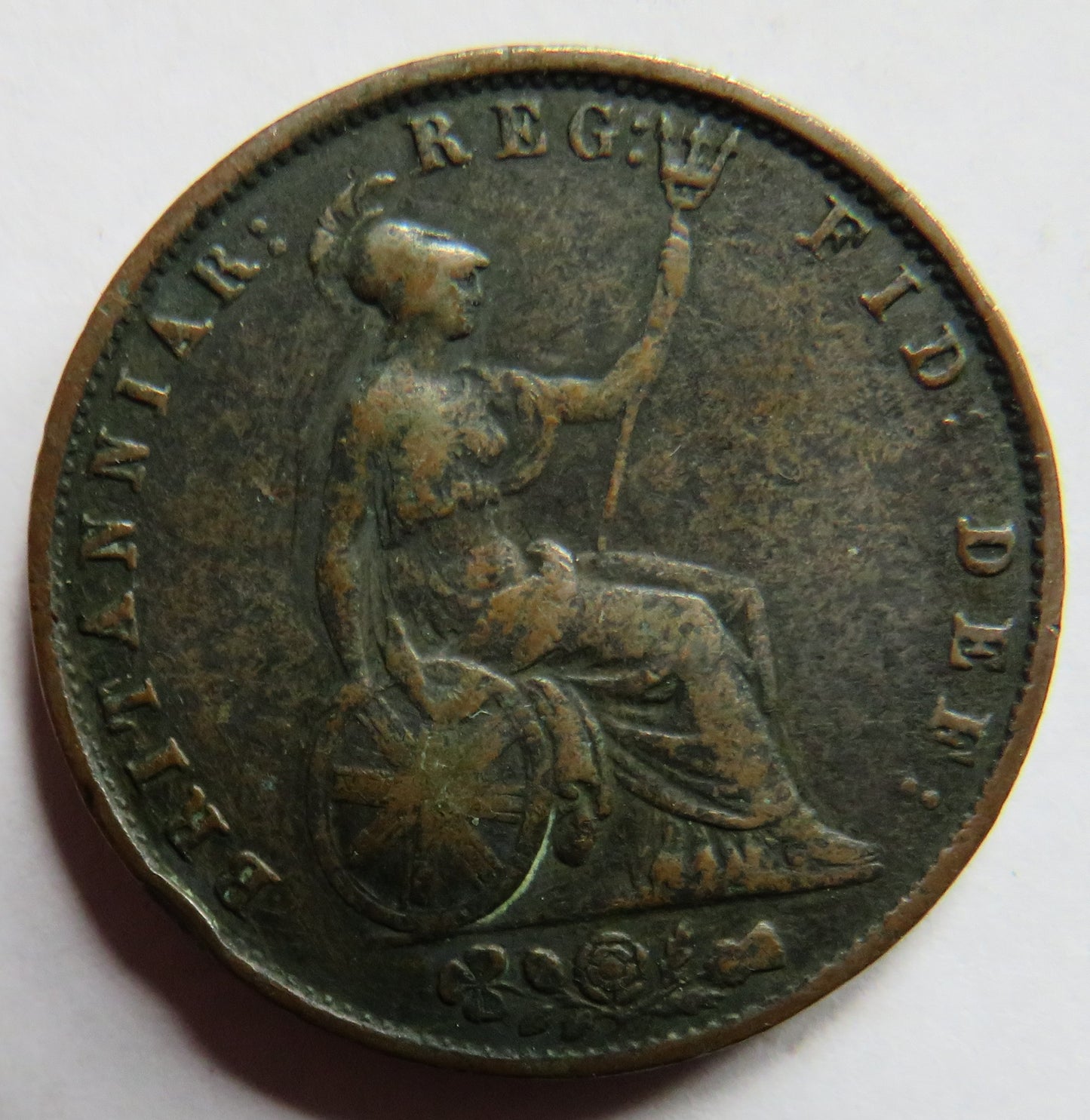 1853 Queen Victoria Young Head Halfpenny Coin - Great Britain