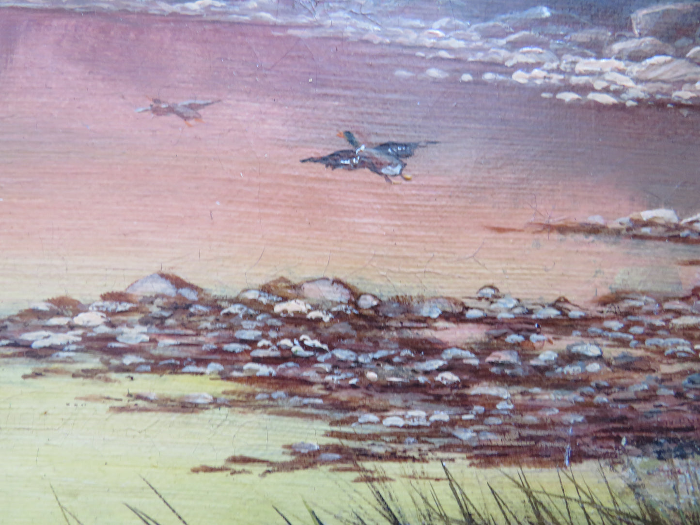 Antique Oil Painting By Sydney Yates Johnson 1899 Sunset At The Loch