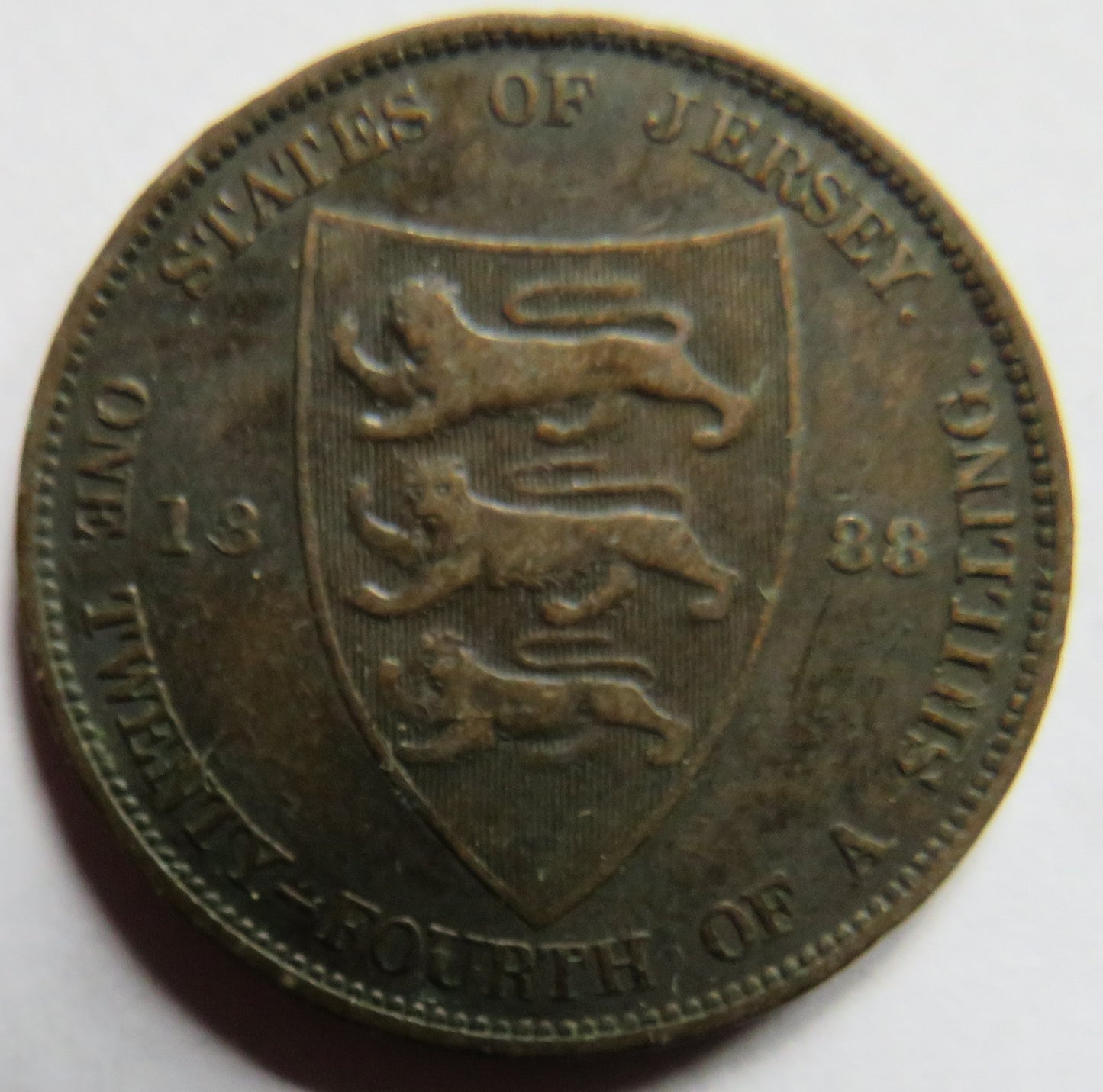 1888 Queen Victoria States of Jersey 1/24th of a Shilling Coin