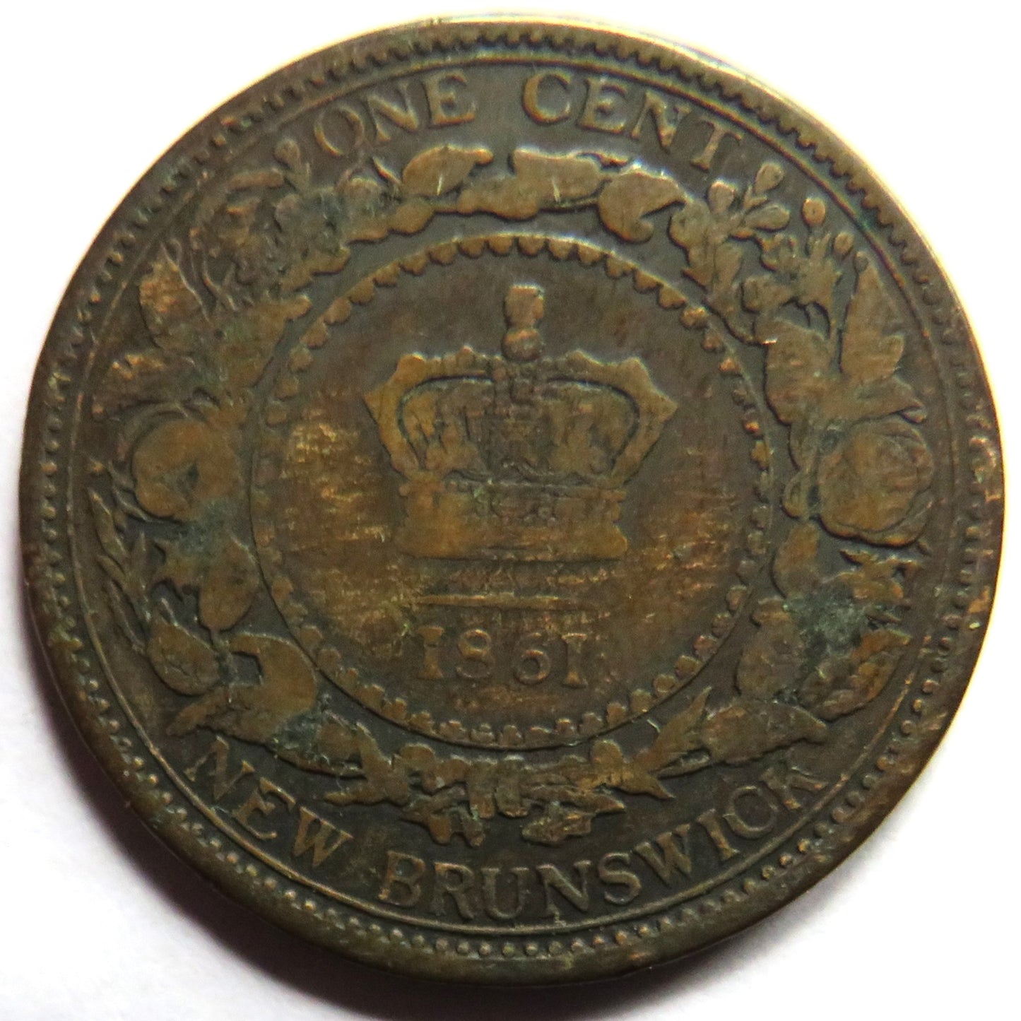 1861 Queen Victoria New Brunswick One Cent Coin