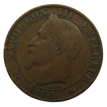 Load image into Gallery viewer, 1861-A France Napoleon III 5 Centimes Coin
