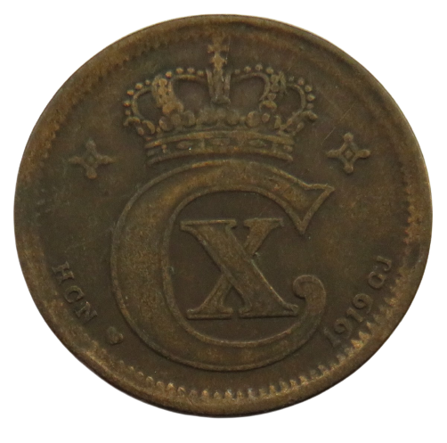 1919 Denmark 5 Ore Coin