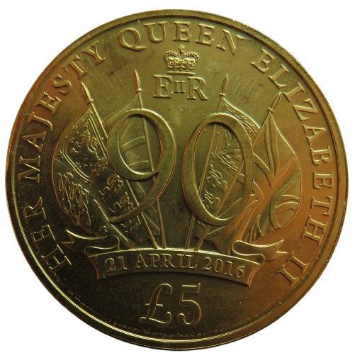 2016 Jersey £5 Five Pound Coin Queen Elizabeth 90th Birthday