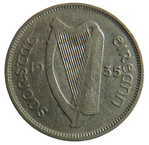 1935 Ireland Sixpence Coin