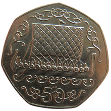 Load image into Gallery viewer, 1980 Isle of Man 50p Coin Viking Longboat
