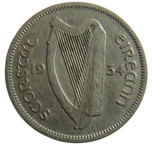 1934 Ireland Sixpence Coin