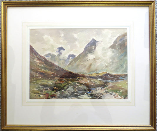 Vintage Framed Watercolour By John Kidd Maxwell (1878-1942) Glen Sannox Arran