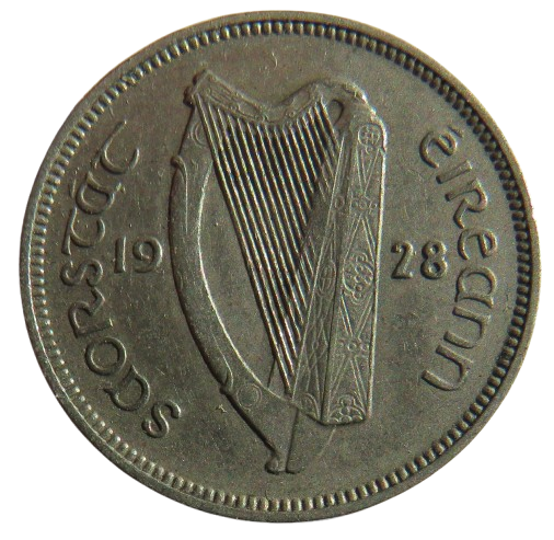 1928 Ireland Sixpence Coin