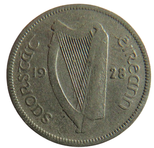 1928 Ireland Sixpence Coin