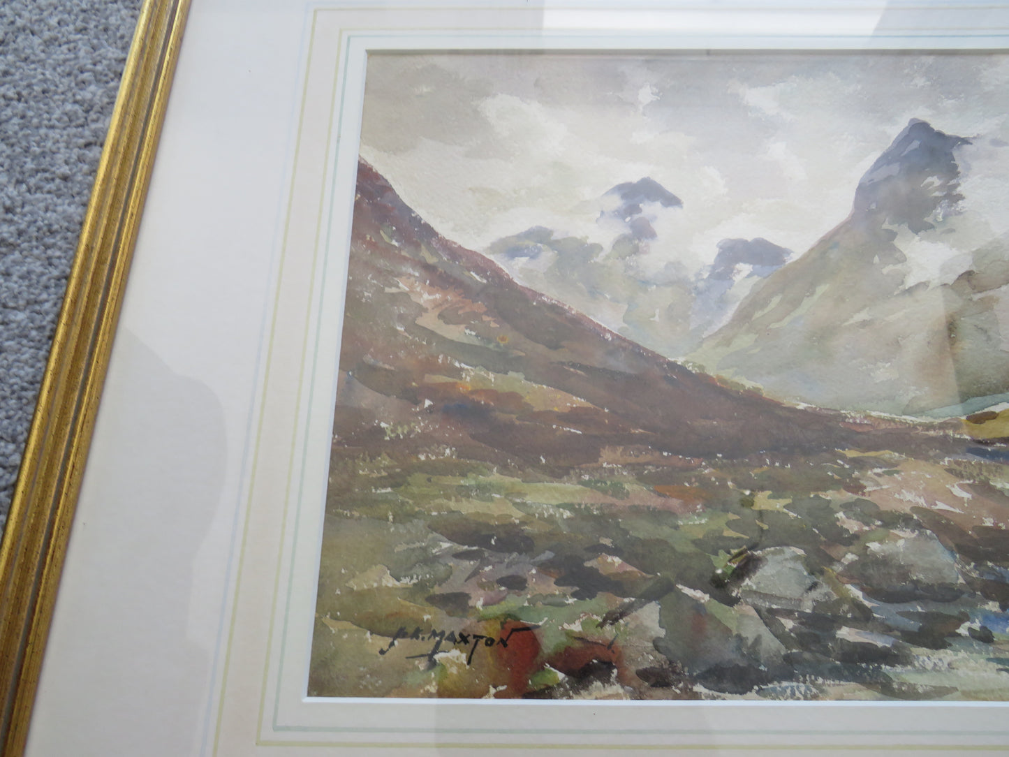 Vintage Framed Watercolour By John Kidd Maxwell (1878-1942) Glen Sannox Arran