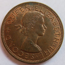 Load image into Gallery viewer, 1964 Queen Elizabeth II New Zealand One Penny Coin In High Grade
