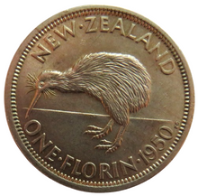 Load image into Gallery viewer, 1950 King George VI New Zealand Florin Coin In Higher Grade
