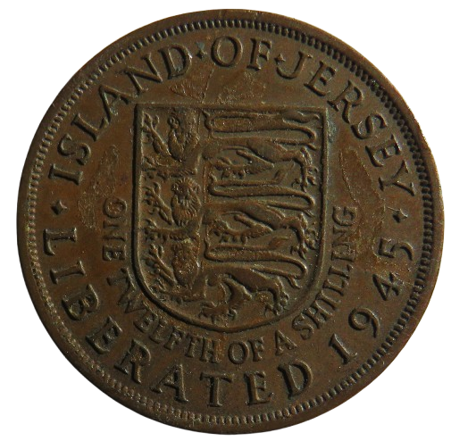 1945 King George VI Island of Jersey Liberated 1945 1/12th Shilling Coin