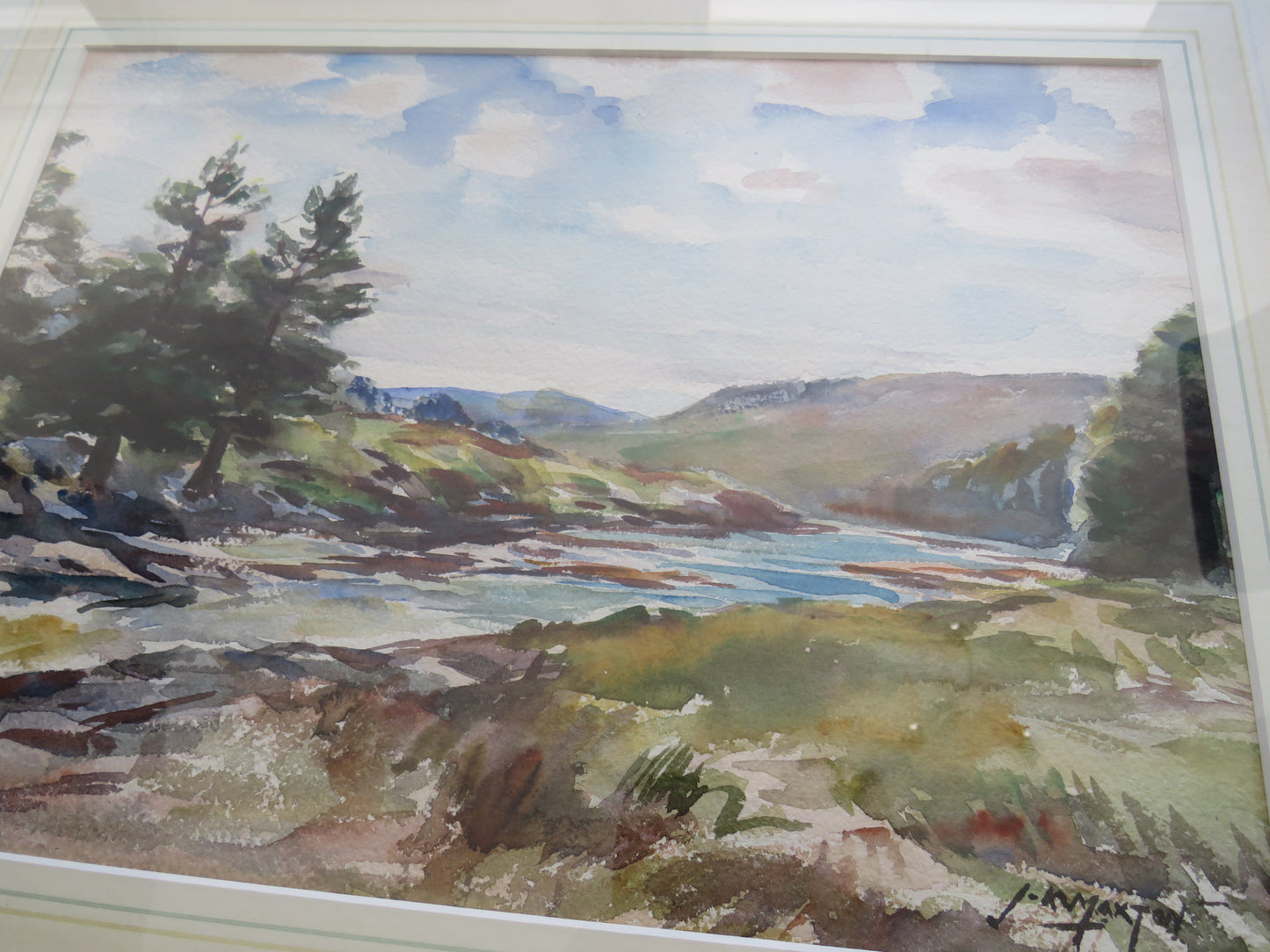 Vintage Framed Watercolour By John Kidd Maxwell (1878-1942) Linn Of Dee Braemar
