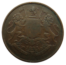 Load image into Gallery viewer, 1833 India Bombay Presidency 1/4 Anna Coin
