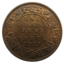 Load image into Gallery viewer, 1917 King George V India 1/4 Anna Coin In High Grade
