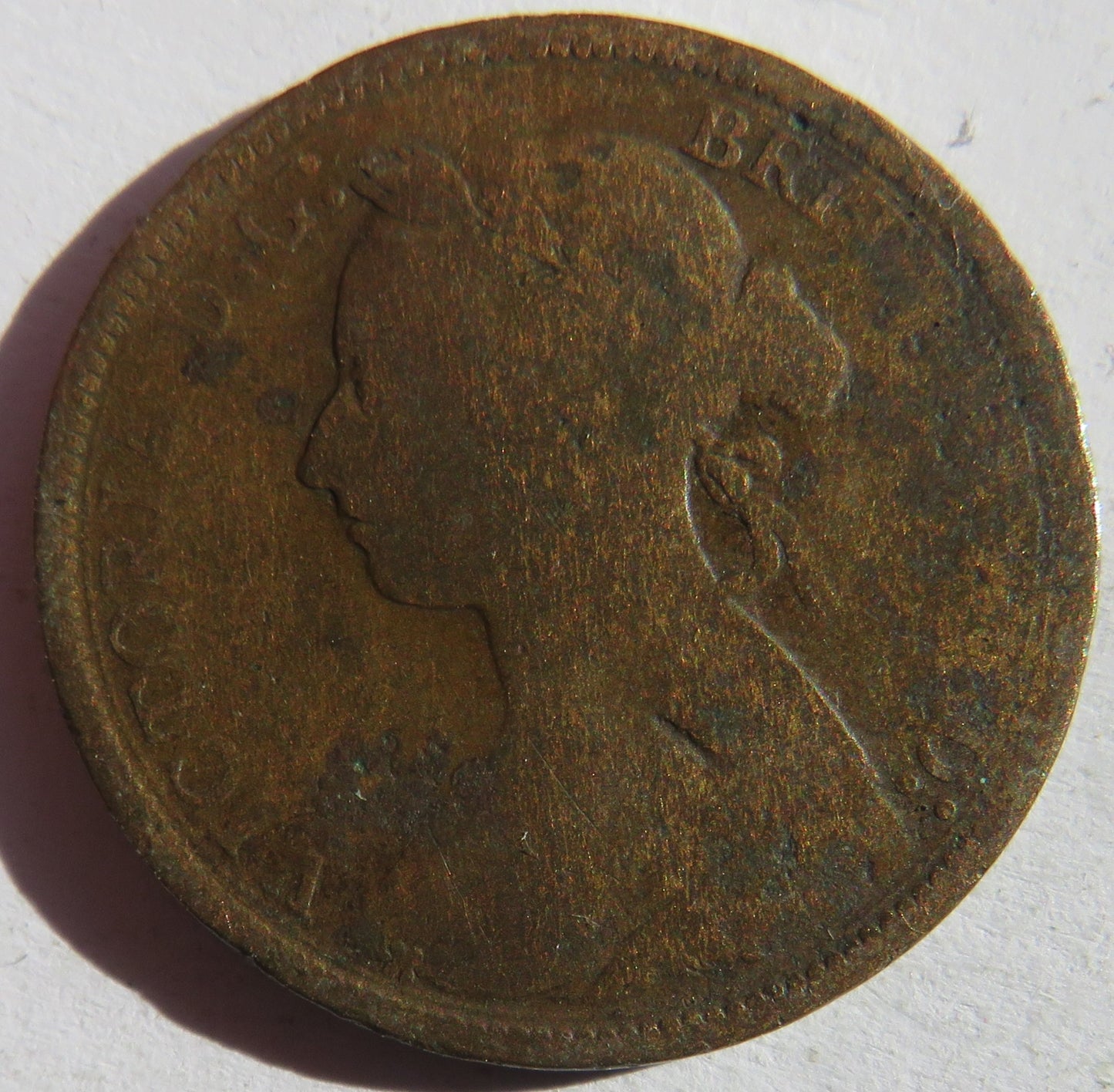 1887 Queen Victoria Bun Head Halfpenny Coin - Great Britain