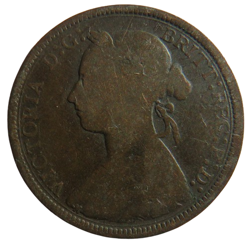 1893 Queen Victoria Bun Head Halfpenny Coin - Great Britain