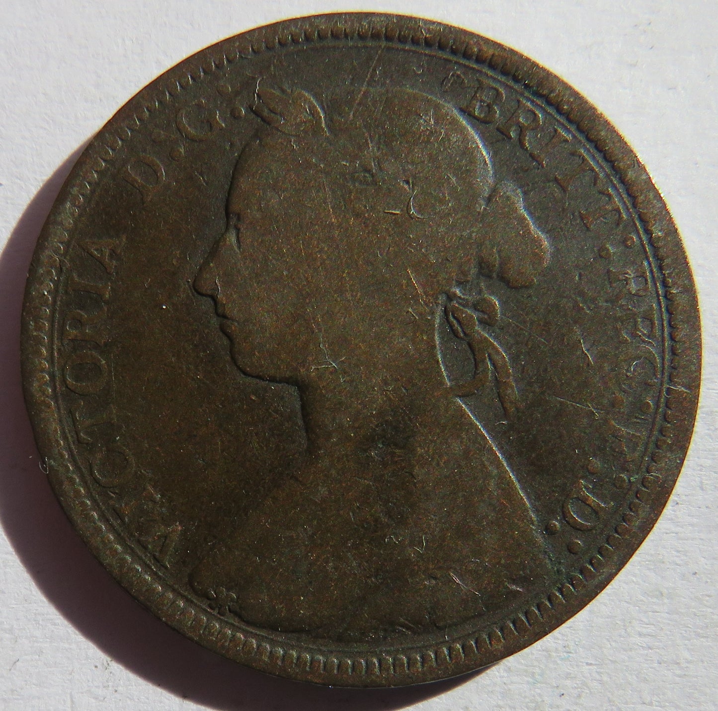 1893 Queen Victoria Bun Head Halfpenny Coin - Great Britain