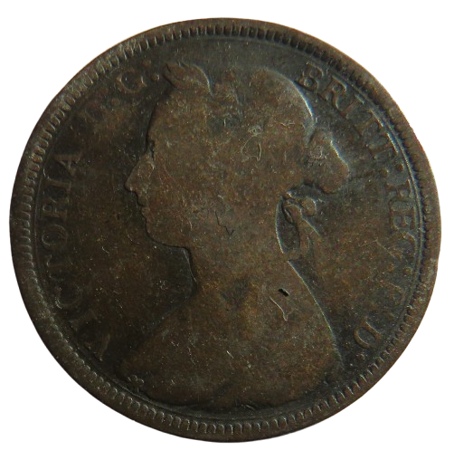 1890 Queen Victoria Bun Head Halfpenny Coin - Great Britain